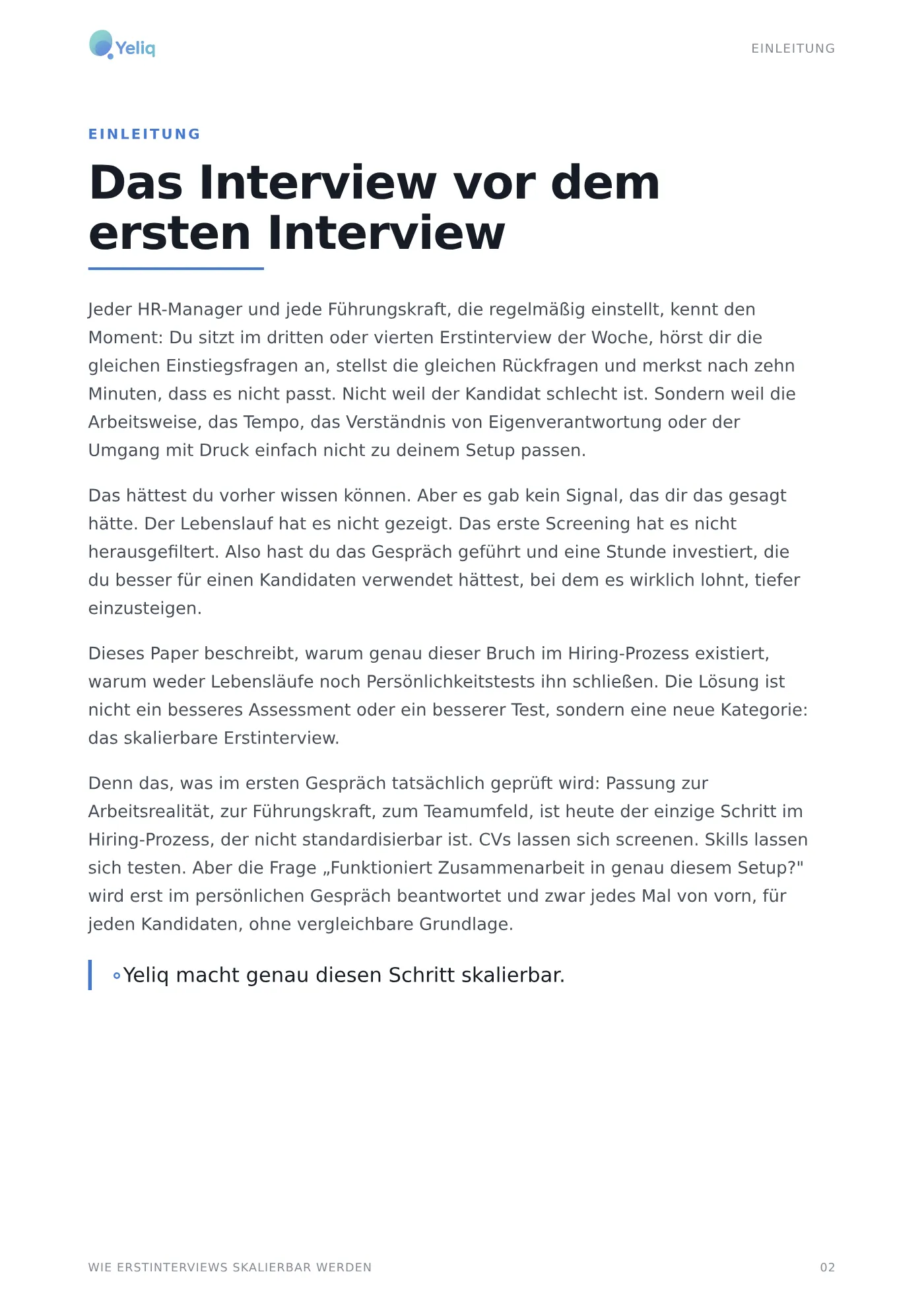 Warum erste Interviews nicht skalieren - und wie sie skalierbar werden. preview page 2