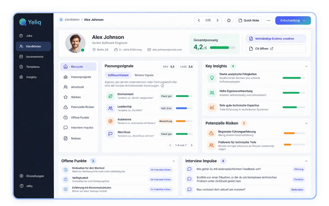 Yeliq Decision Support