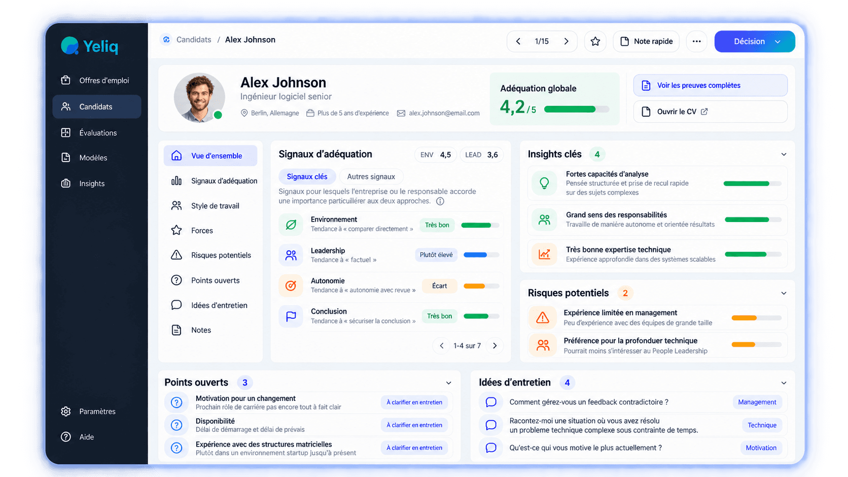 Yeliq Decision Support